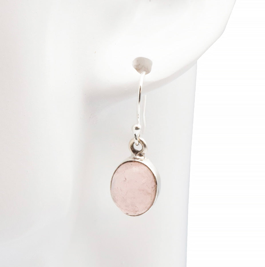 Boucles D’oreilles Argent 0,925 Quartz Rose Qualité AA de Madagascar