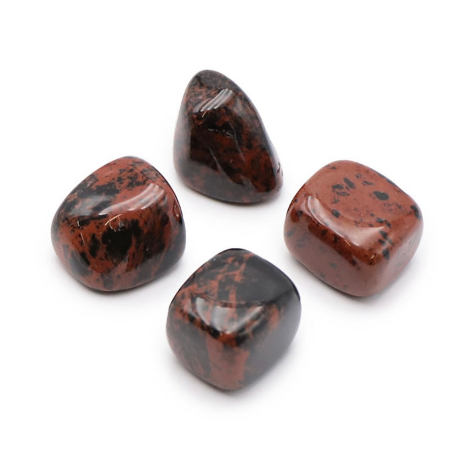 Pierre roulée Obsidienne Acajou du Mexique qualité A cubique 20 À 40MM