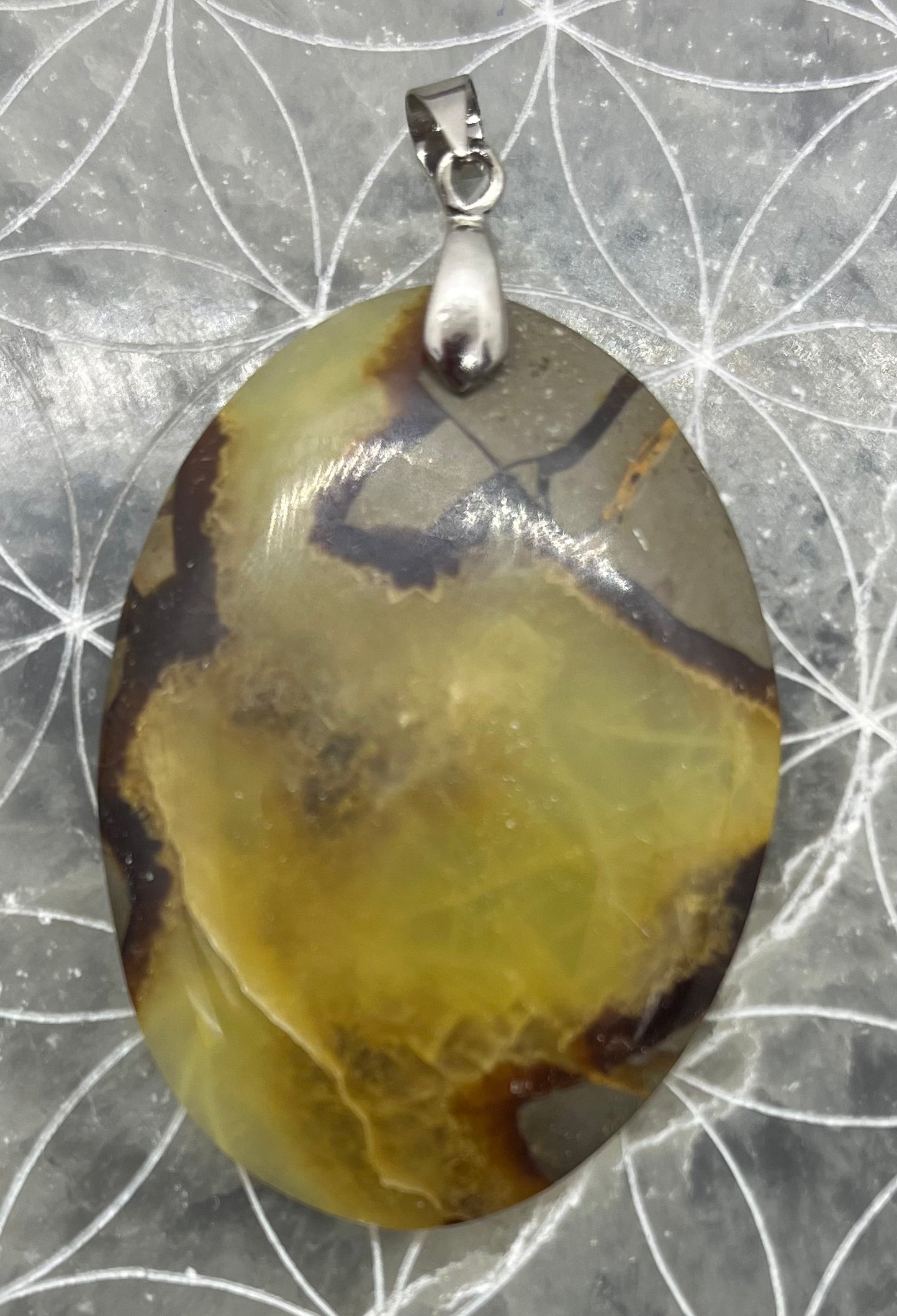 Pendentif forme libre en Septaria
