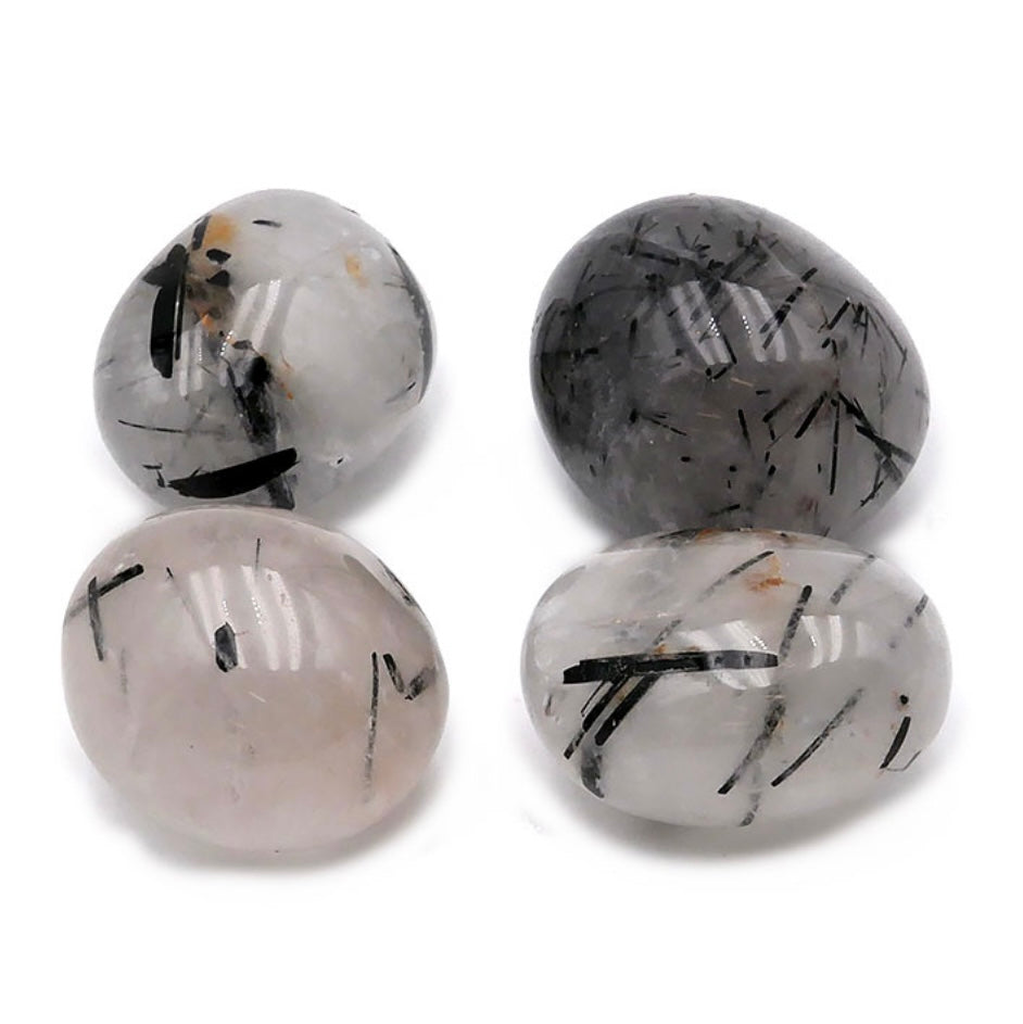 Pierre roulée Quartz Tourmaline ronde du Brésil qualité AA 20 À 30MM