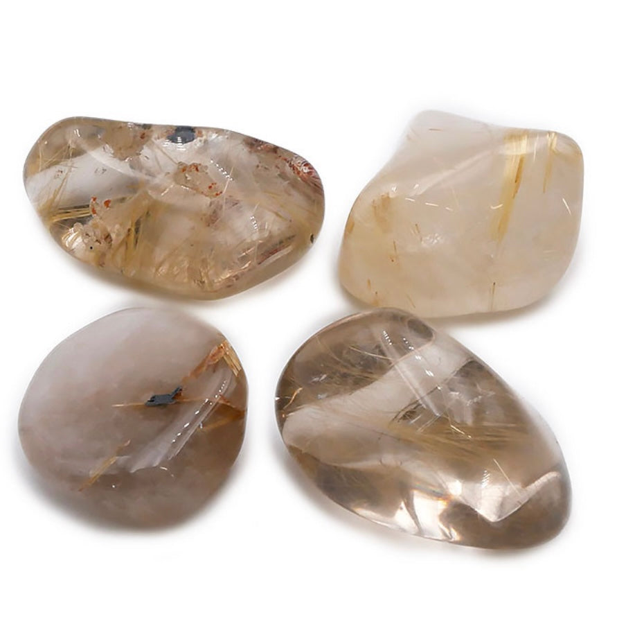 Pierre Roulée Cristal De Roche Rutile du Brésil qualité A 20 À 30MM