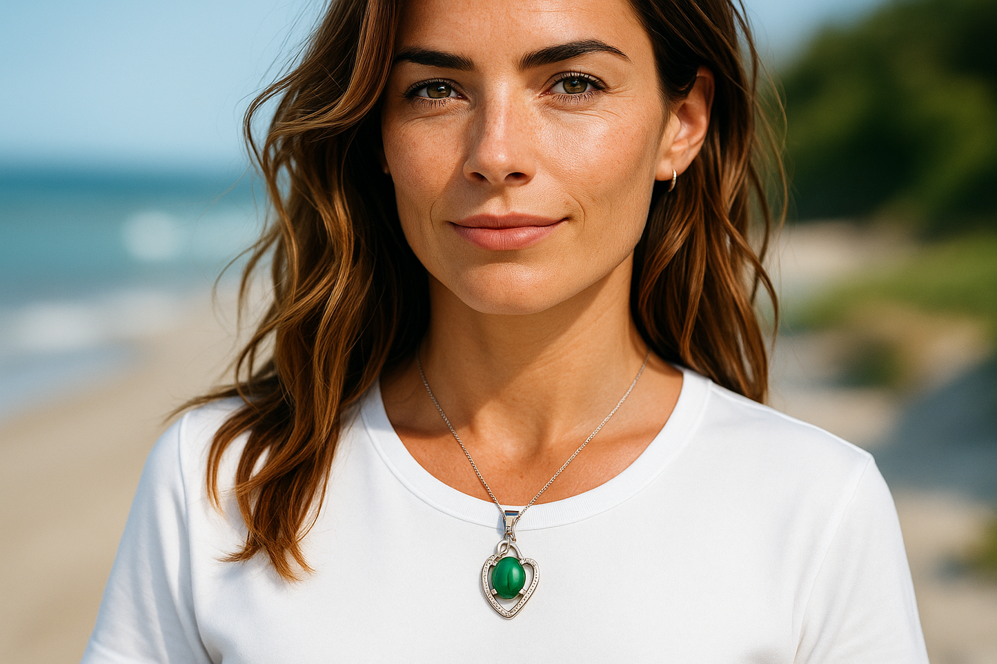 Pendentif Argent 0,925 Chrysoprase qualité AA+ d’Australie