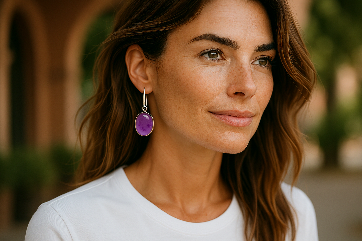 Boucles D’oreilles Argent 0,925 Améthyste Qualité AAA du Brésil
