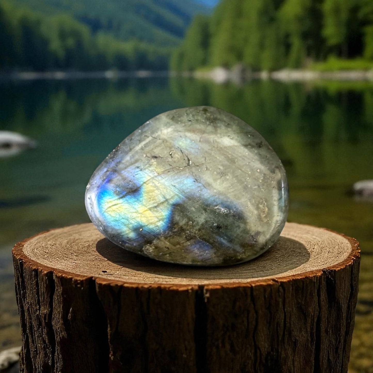 Galet Plat Labradorite de Madagascar qualité AA