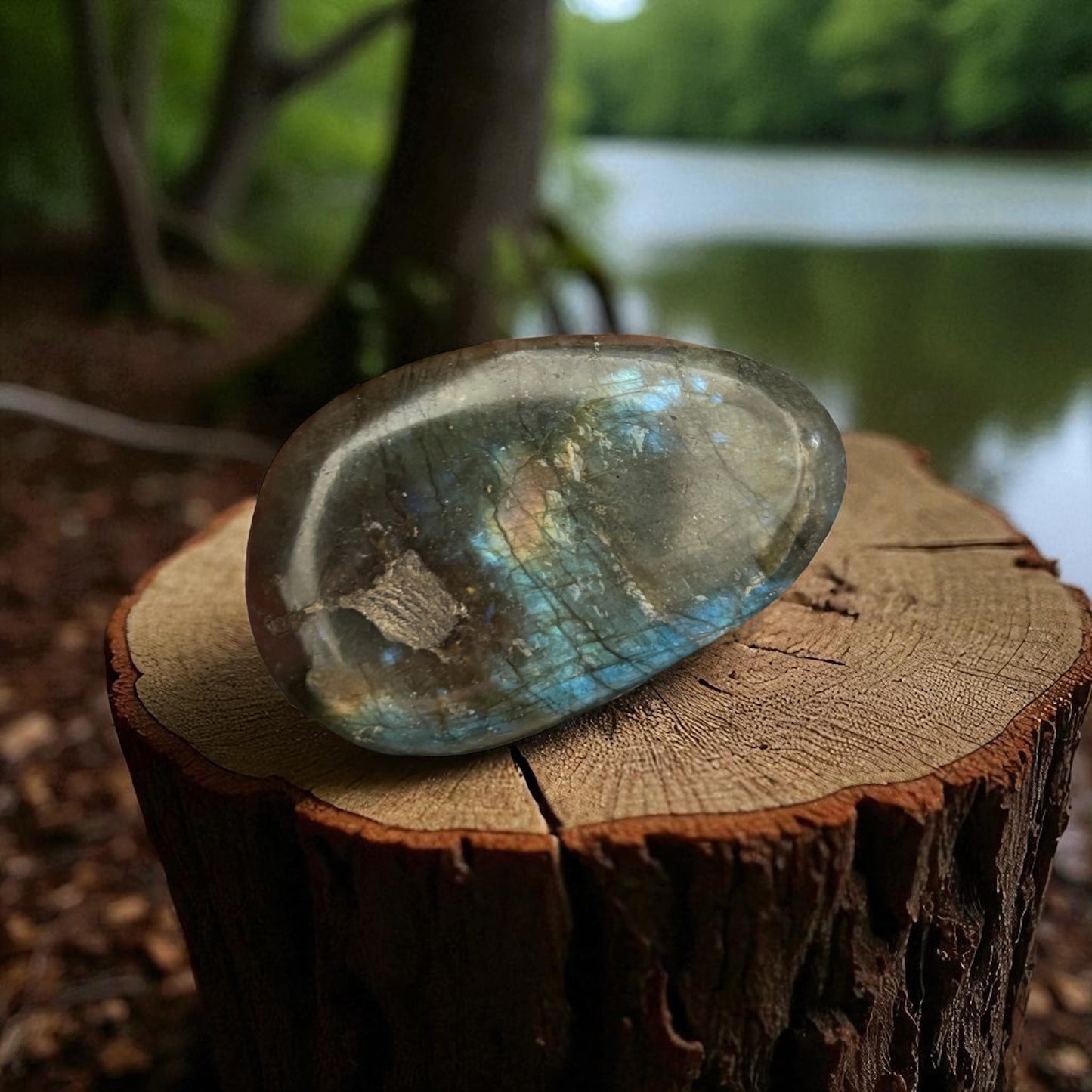 Galet Plat Labradorite de Madagascar qualité AA
