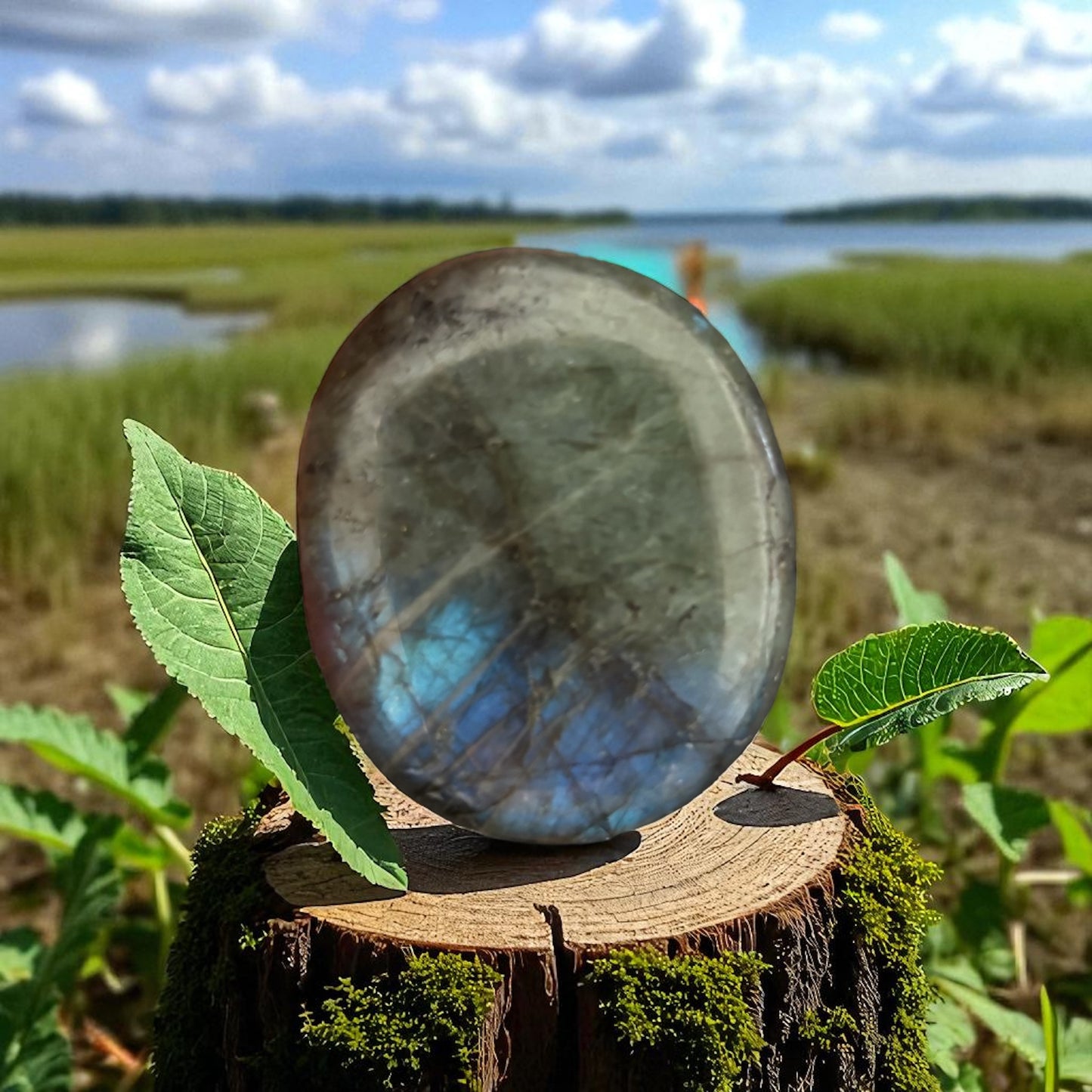 Galet Plat Labradorite de Madagascar qualité AA