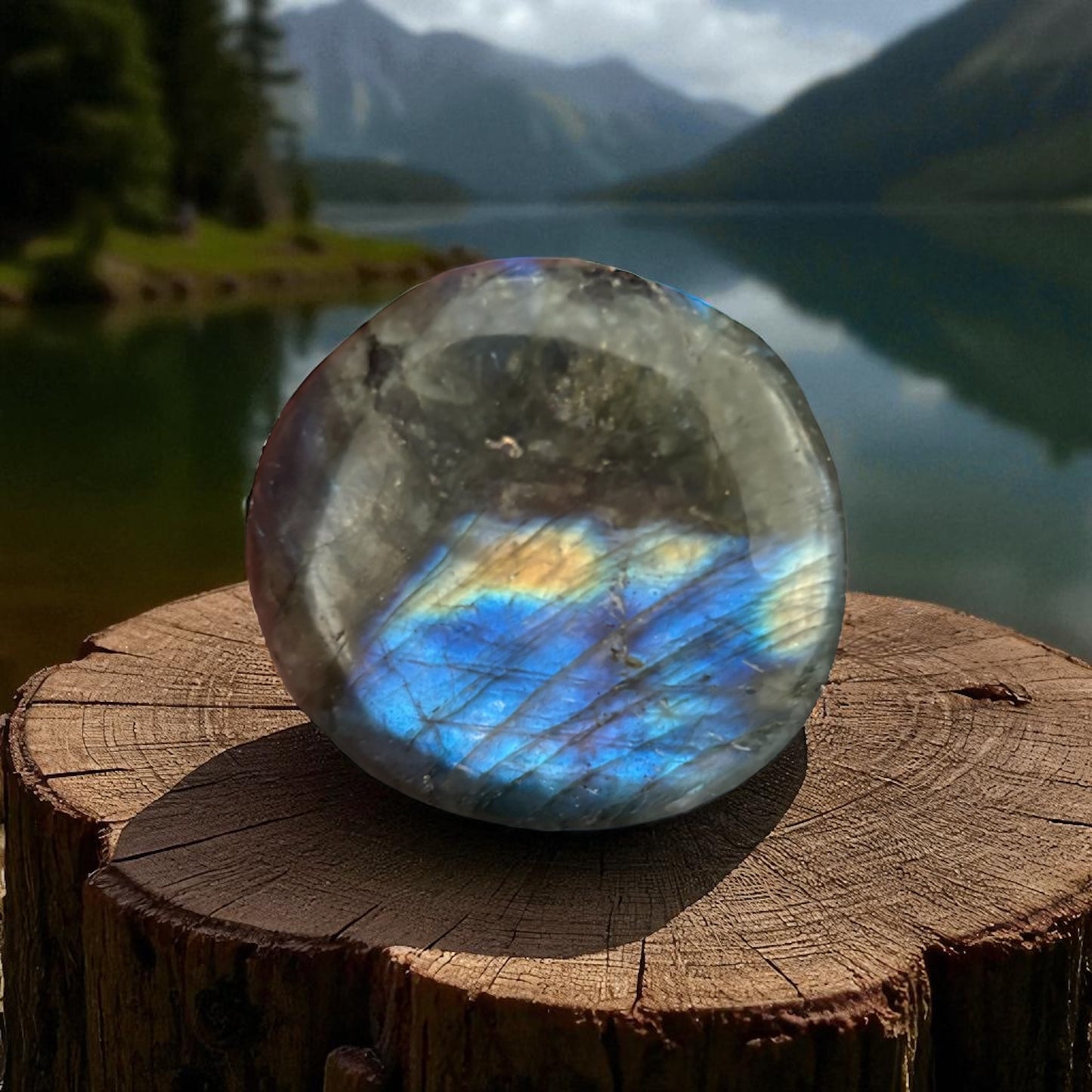 Galet Plat Labradorite de Madagascar qualité AA