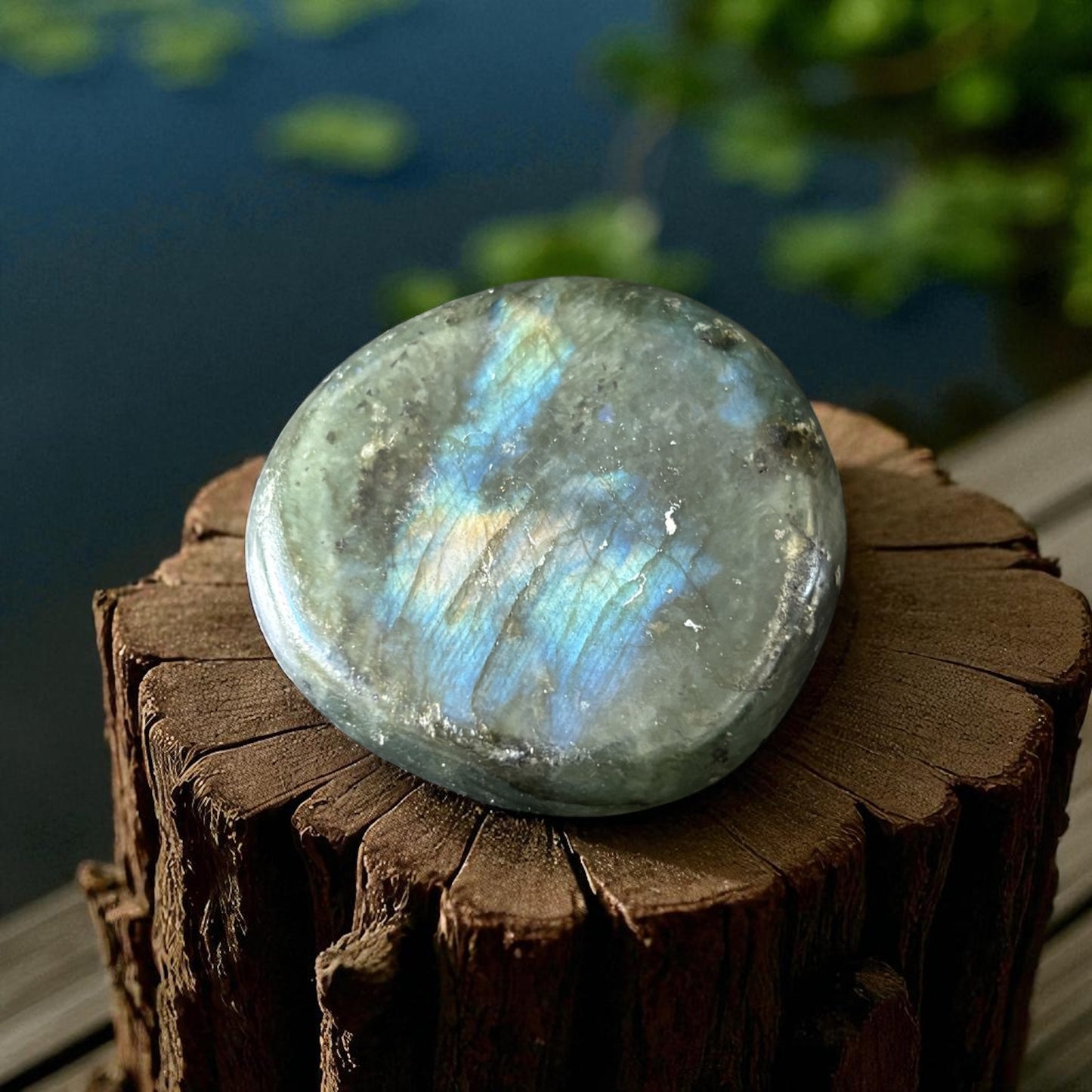 Galet Plat Labradorite de Madagascar qualité AA