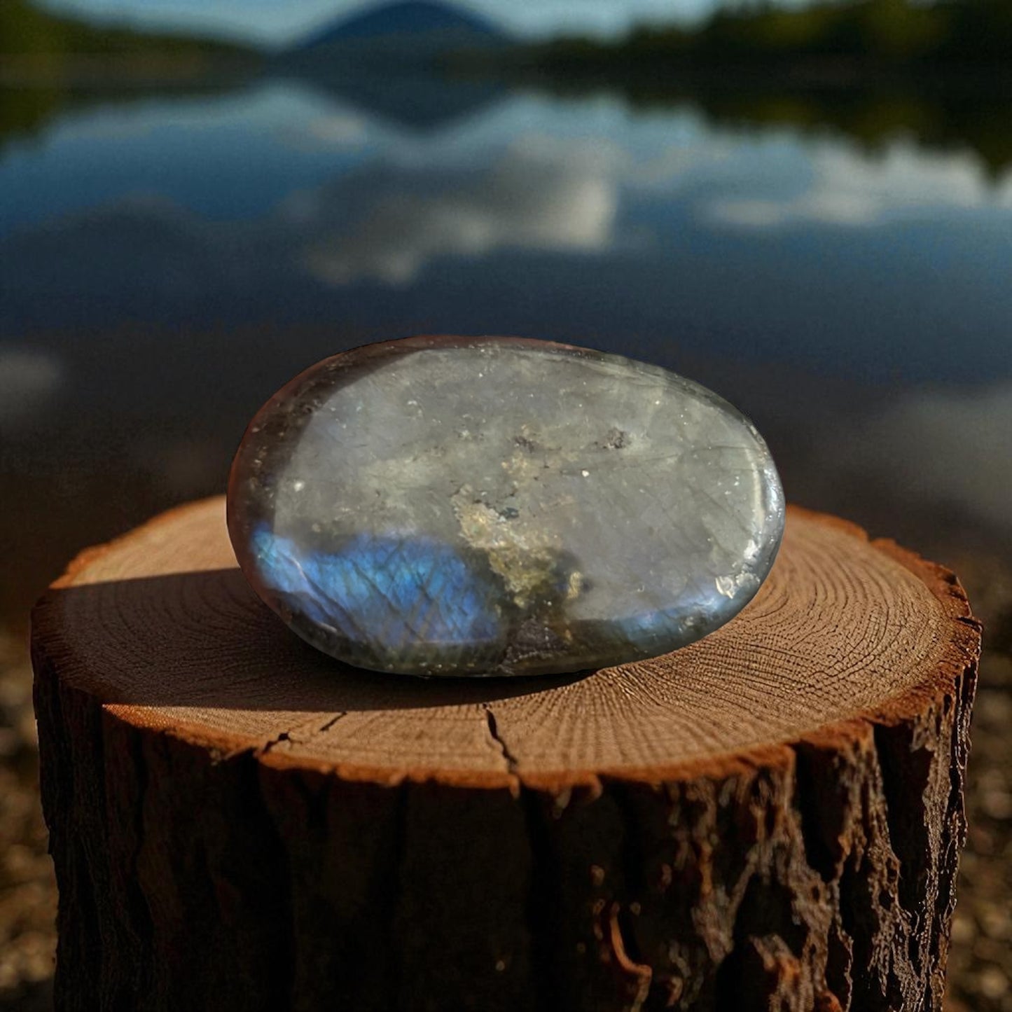 Galet Plat Labradorite de Madagascar qualité AA