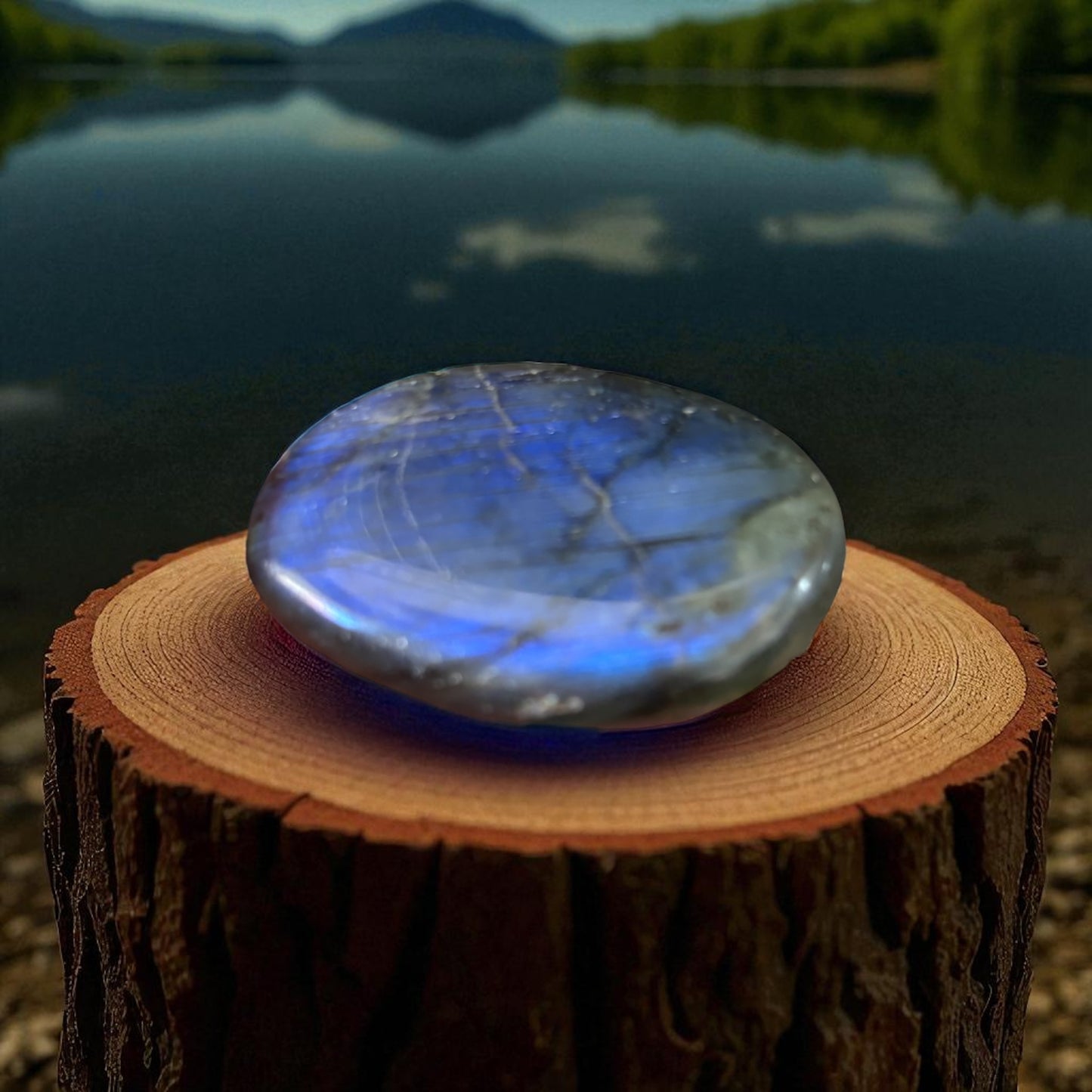 Galet Plat Labradorite de Madagascar qualité AA