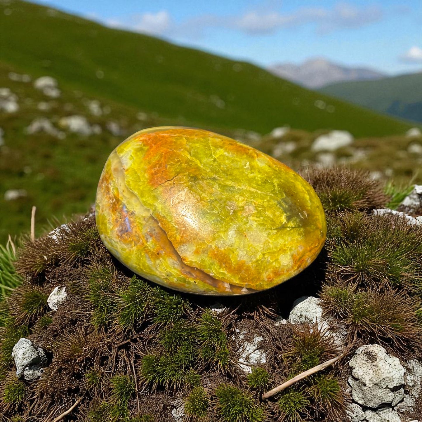 Galet Opale Verte de Madagascar qualité A
