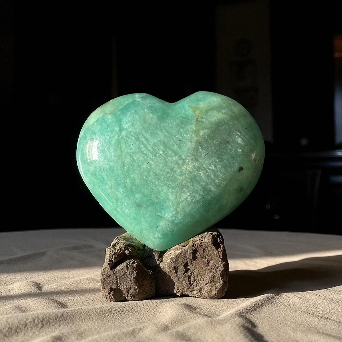 Cœur en Amazonite de Madagascar qualité A