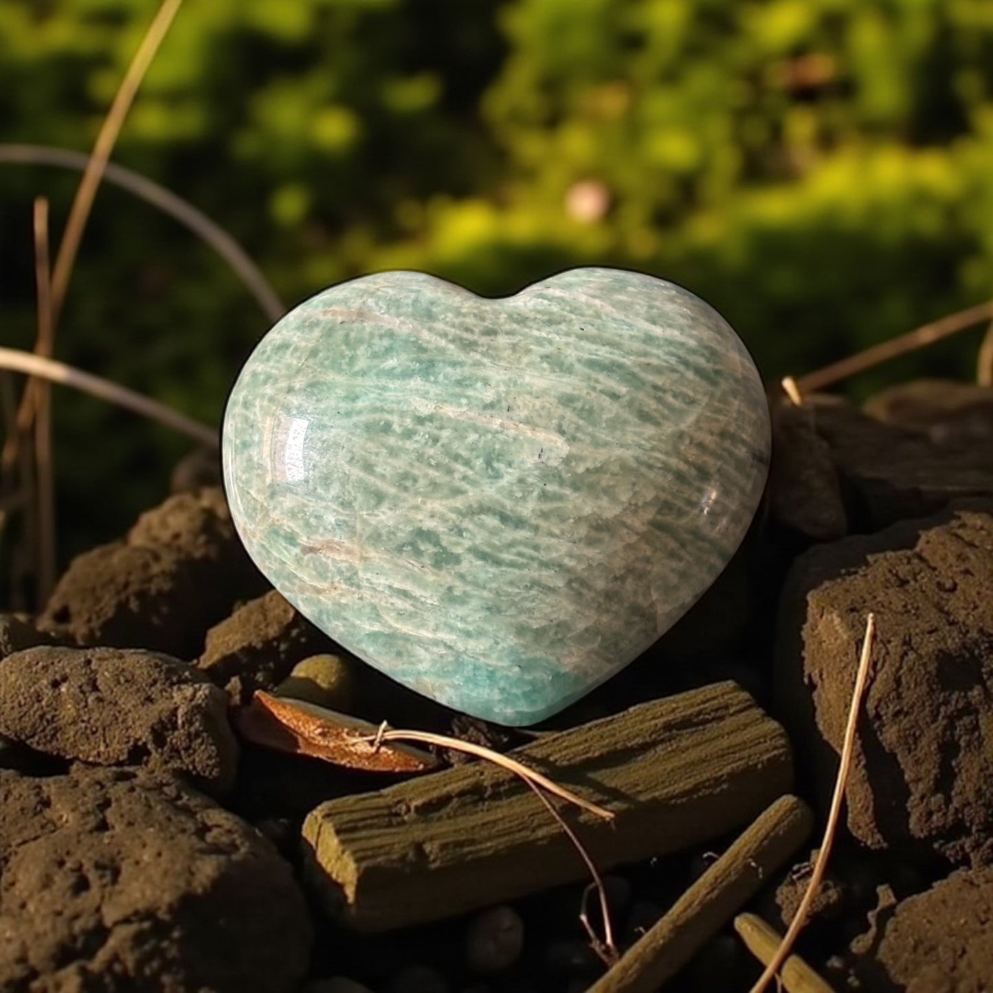 Cœur en Amazonite de Madagascar qualité A