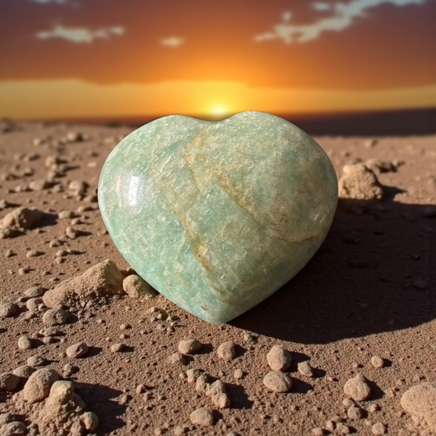 Cœur en Amazonite de Madagascar qualité A
