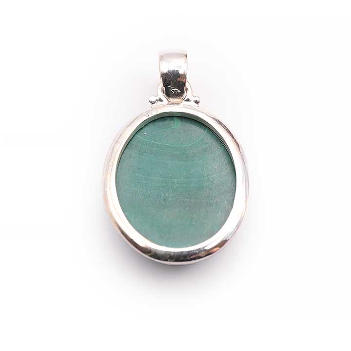 Pendentif argent 0,925 Malachite de Madagascar qualité AA