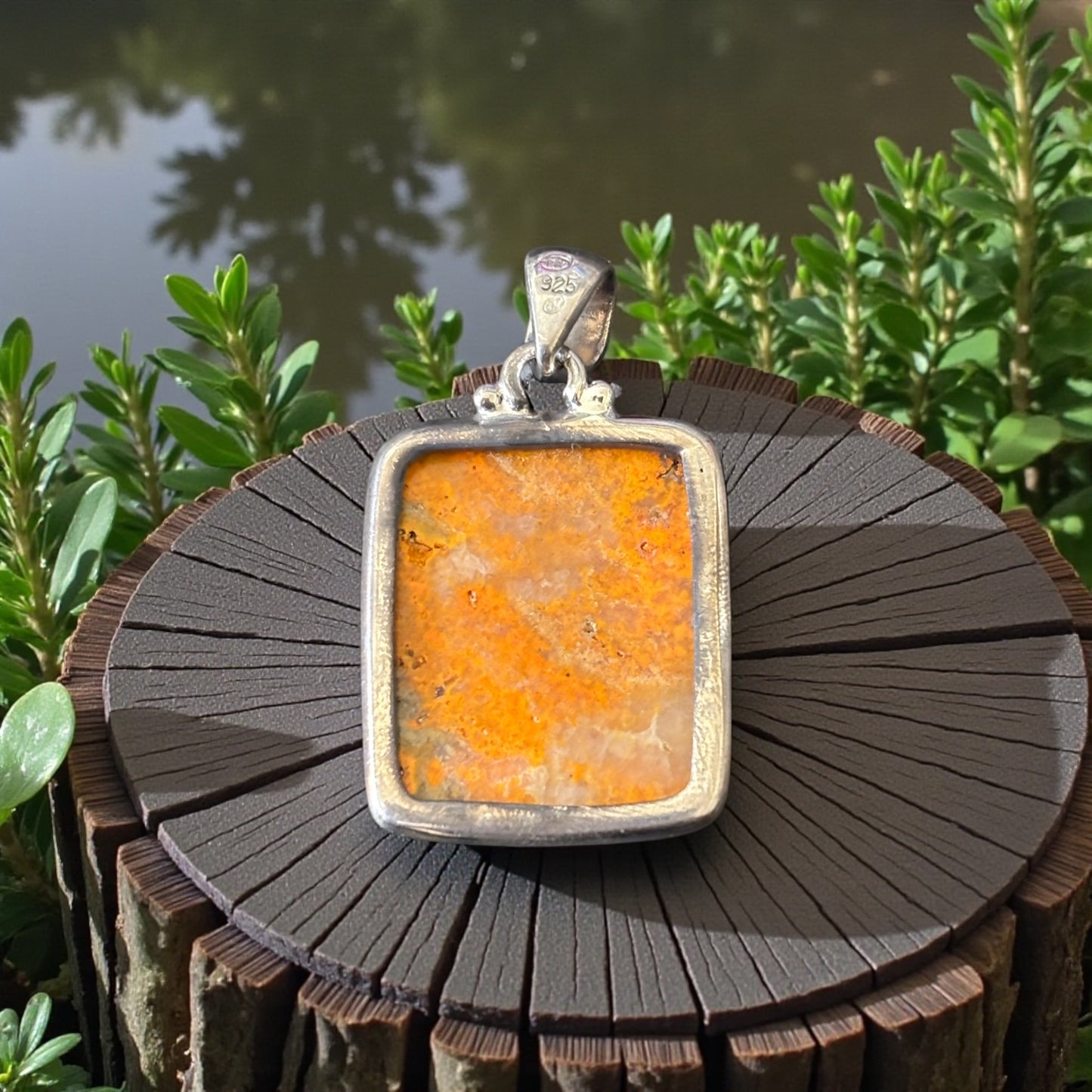 Pendentif argent 0,925 Jaspe Bumblebee d’Indonésie qualité AAA