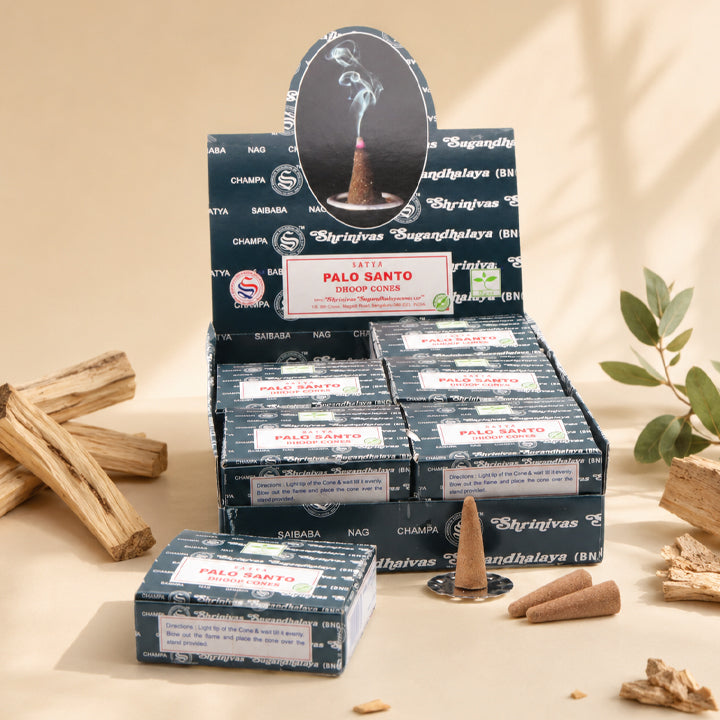 Cônes d’Encens Satya Palo Santo ~ Boîte de 10 cônes