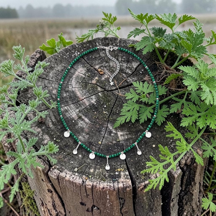 Collier Céleste en Malachite du Pérou qualité AA