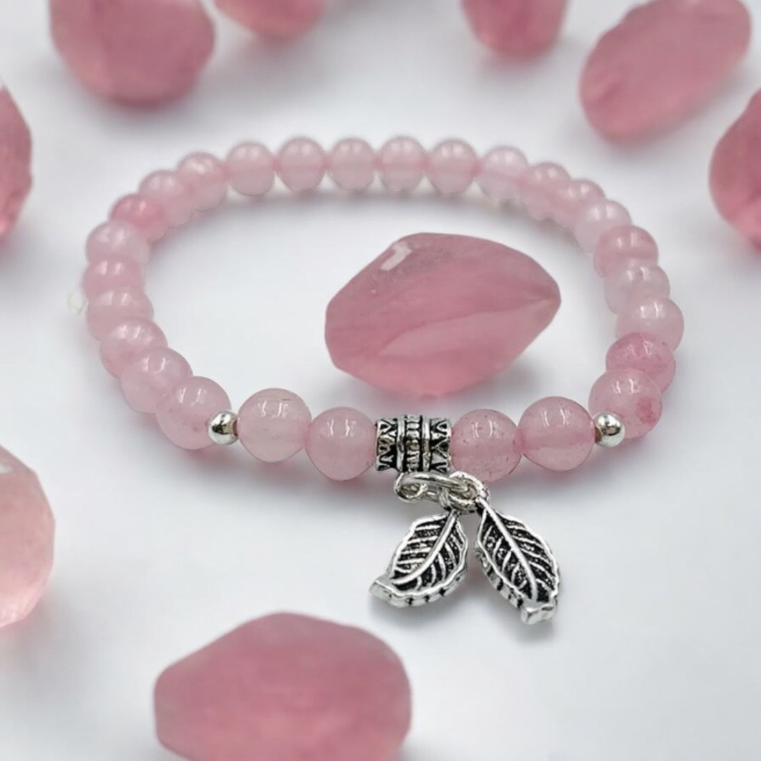 Bracelet feuille - Billes argent 0.925