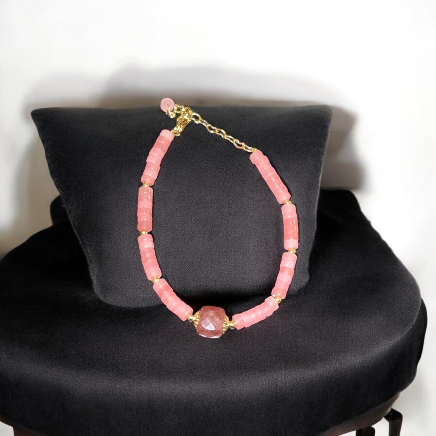 Parure en Quartz Rose et Quartz Fraise
