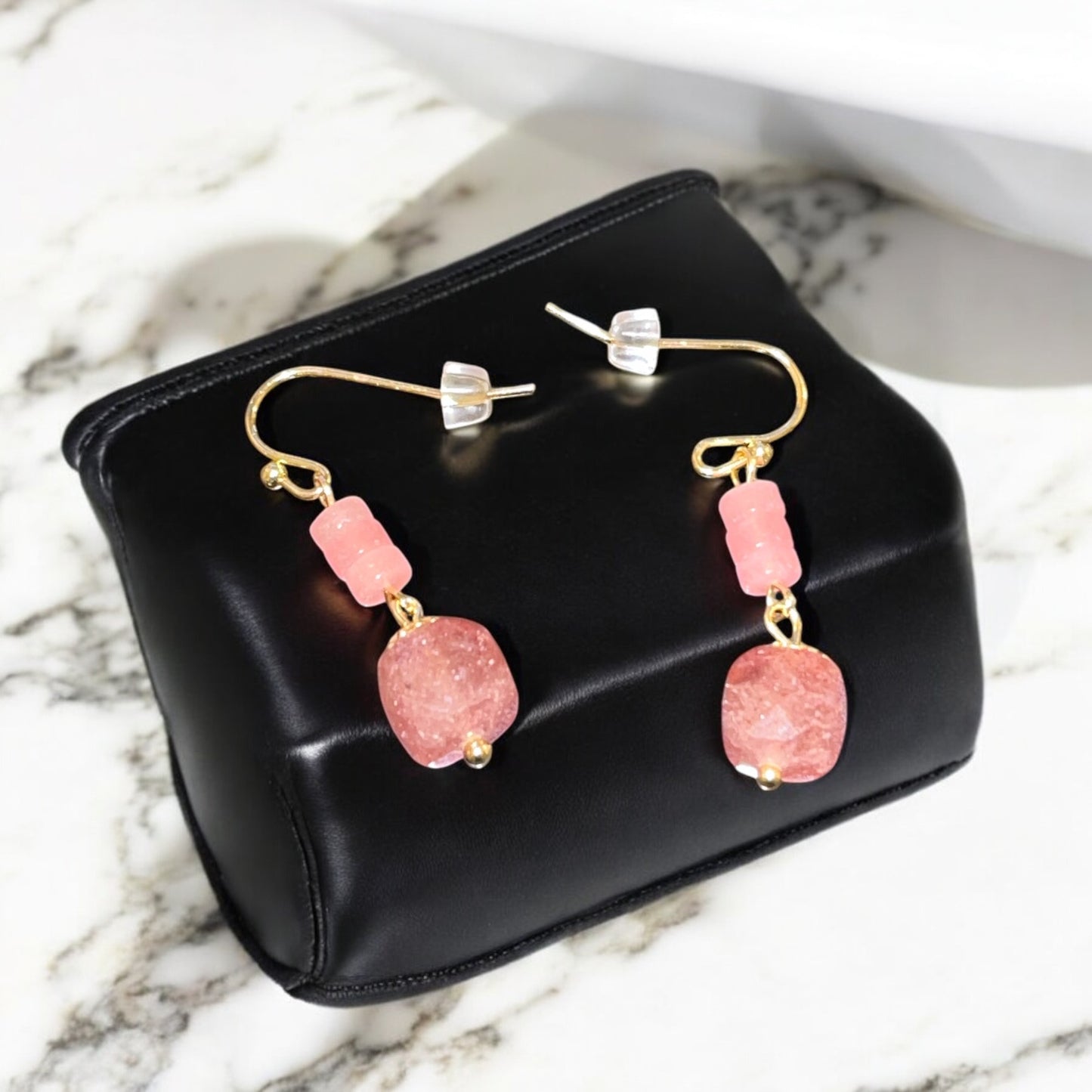 Parure en Quartz Rose et Quartz Fraise