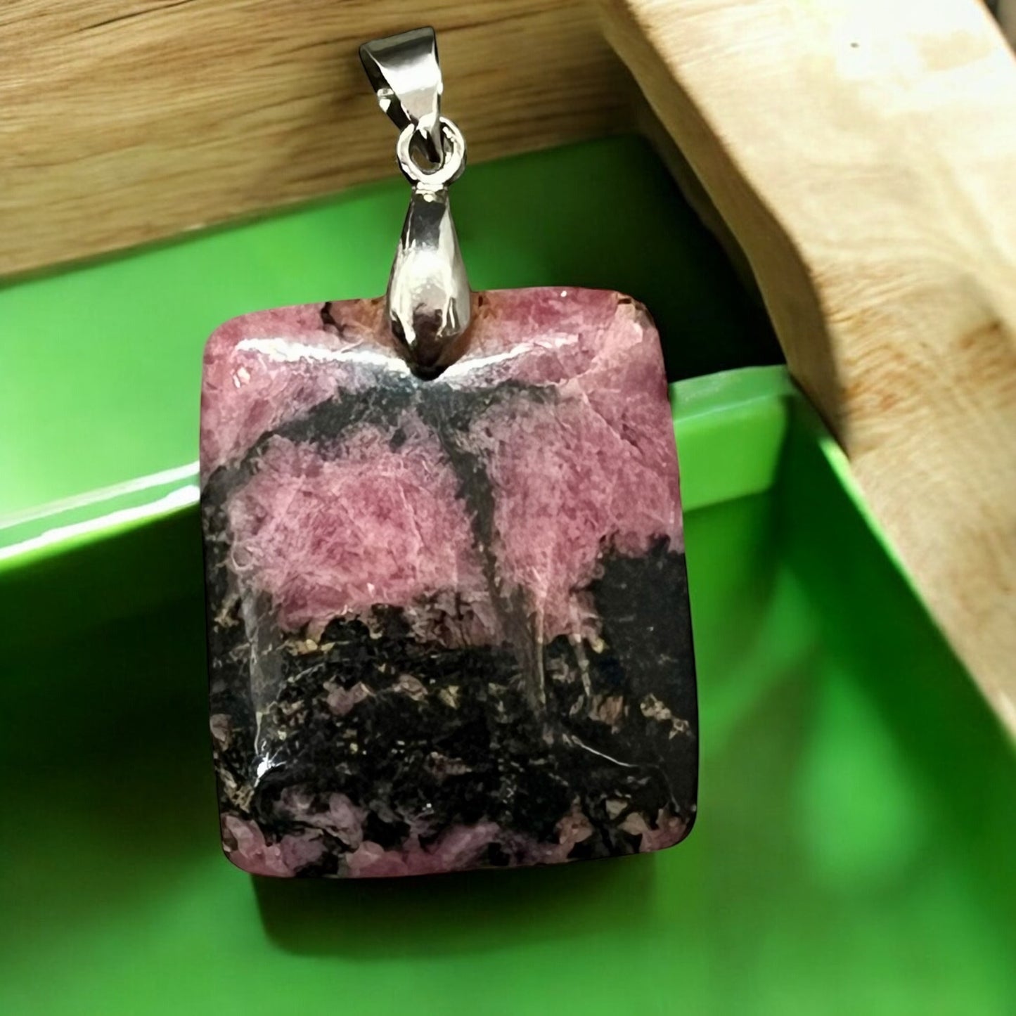 Pendentifs forme libre Rhodonite