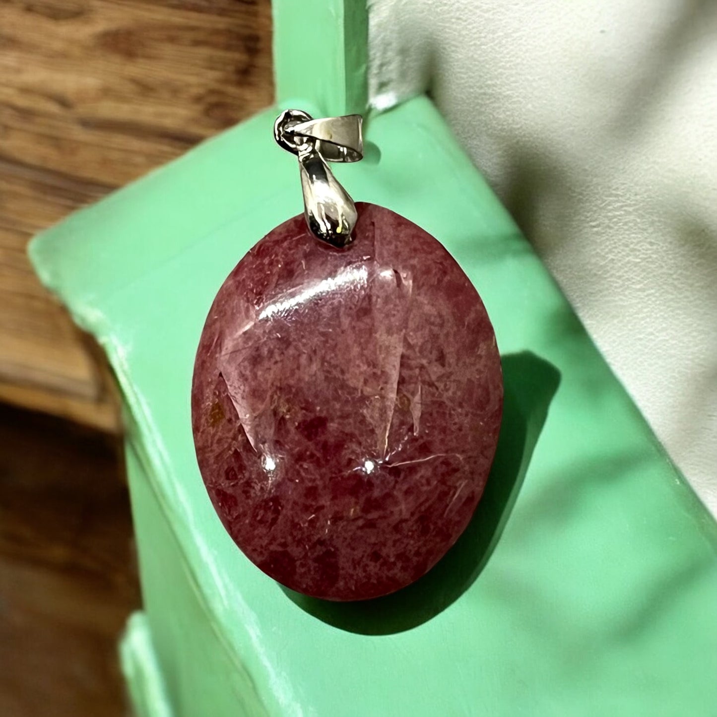 Pendentifs forme libre Rhodonite