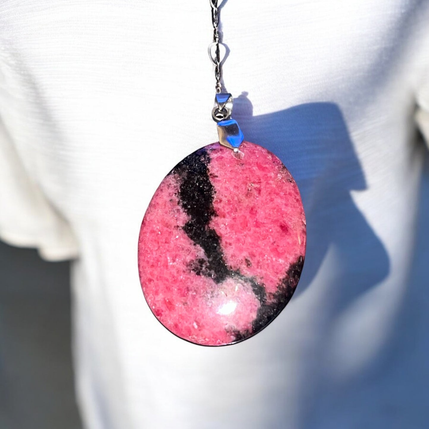 Pendentifs forme libre Rhodonite