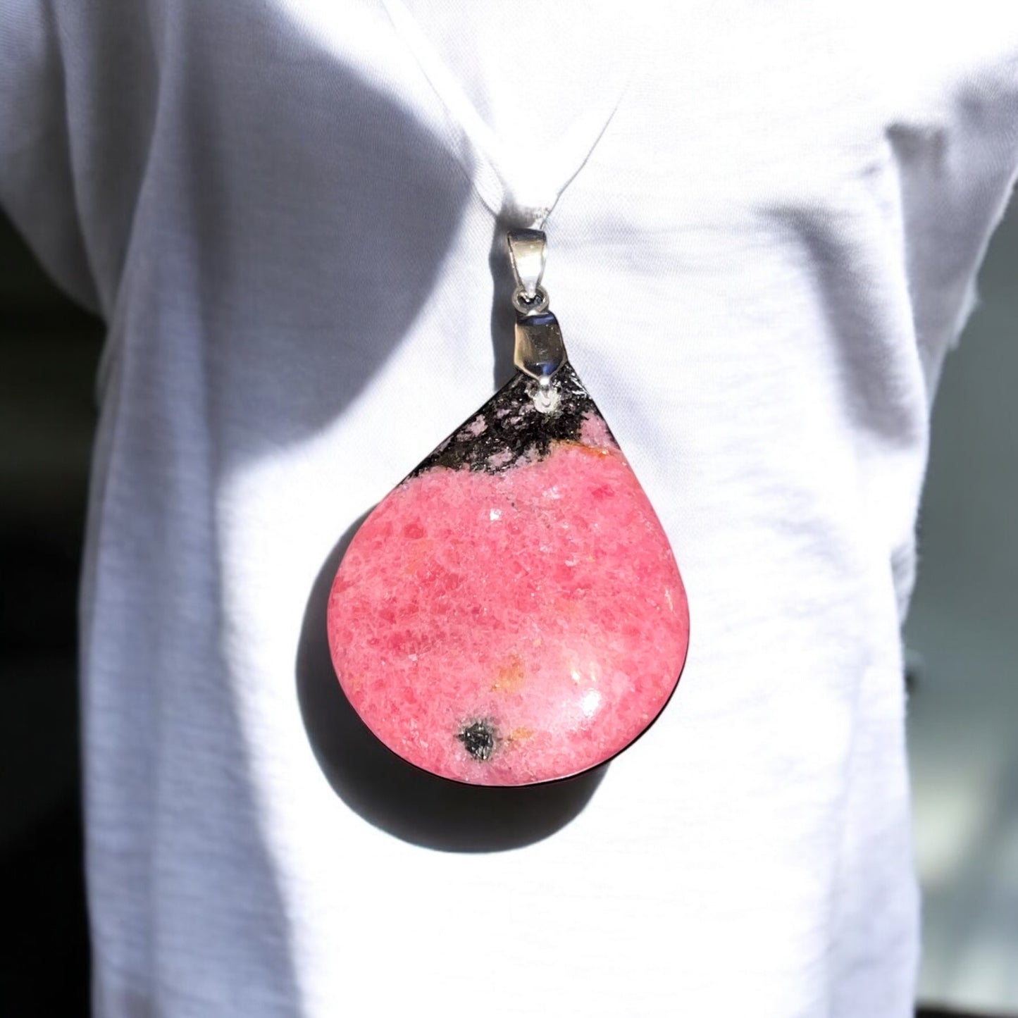 Pendentifs forme libre Rhodonite