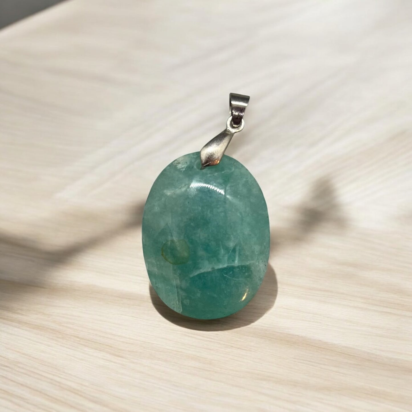 Pendentif pierre plate en Amazonite qualité A