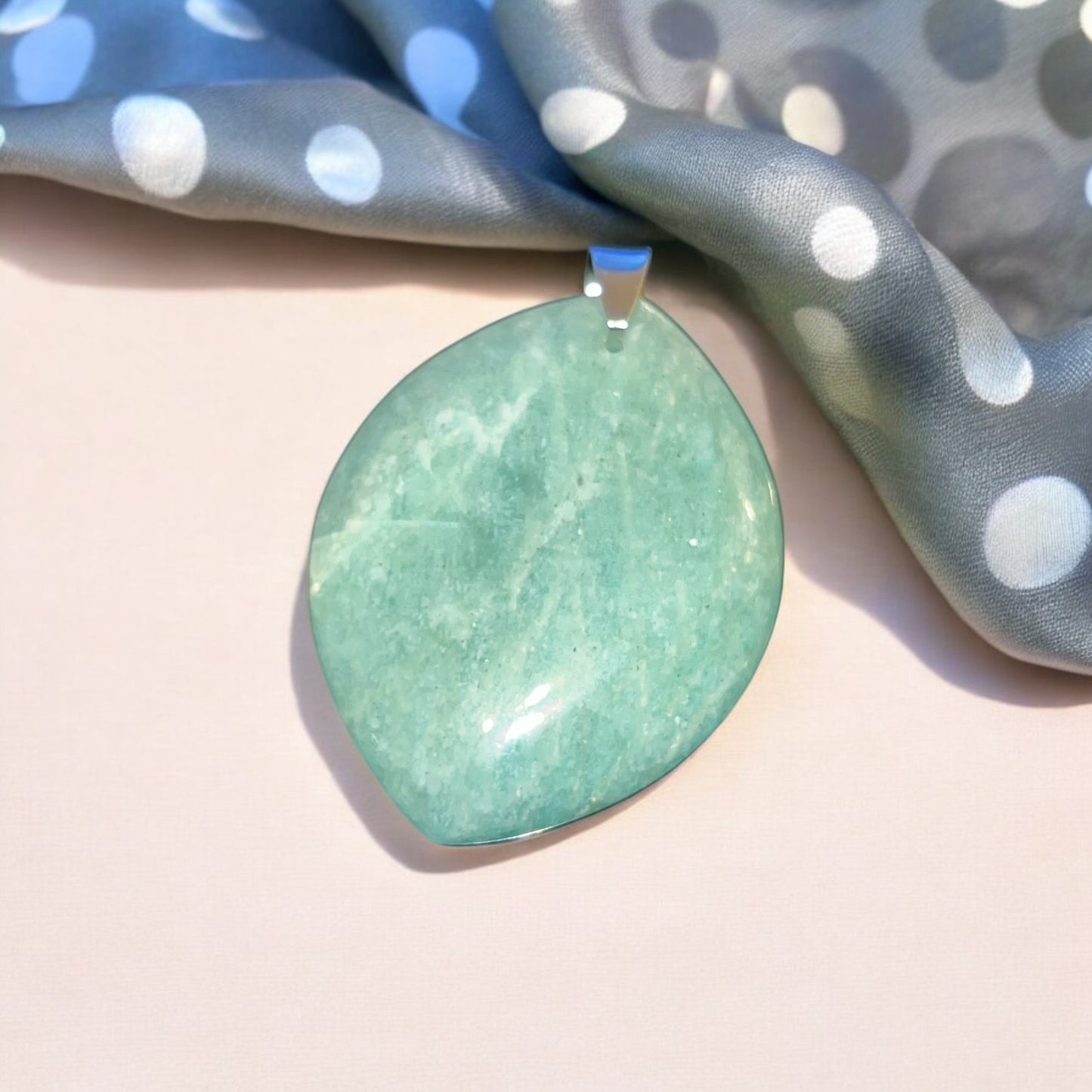 Pendentif pierre plate en Amazonite qualité A