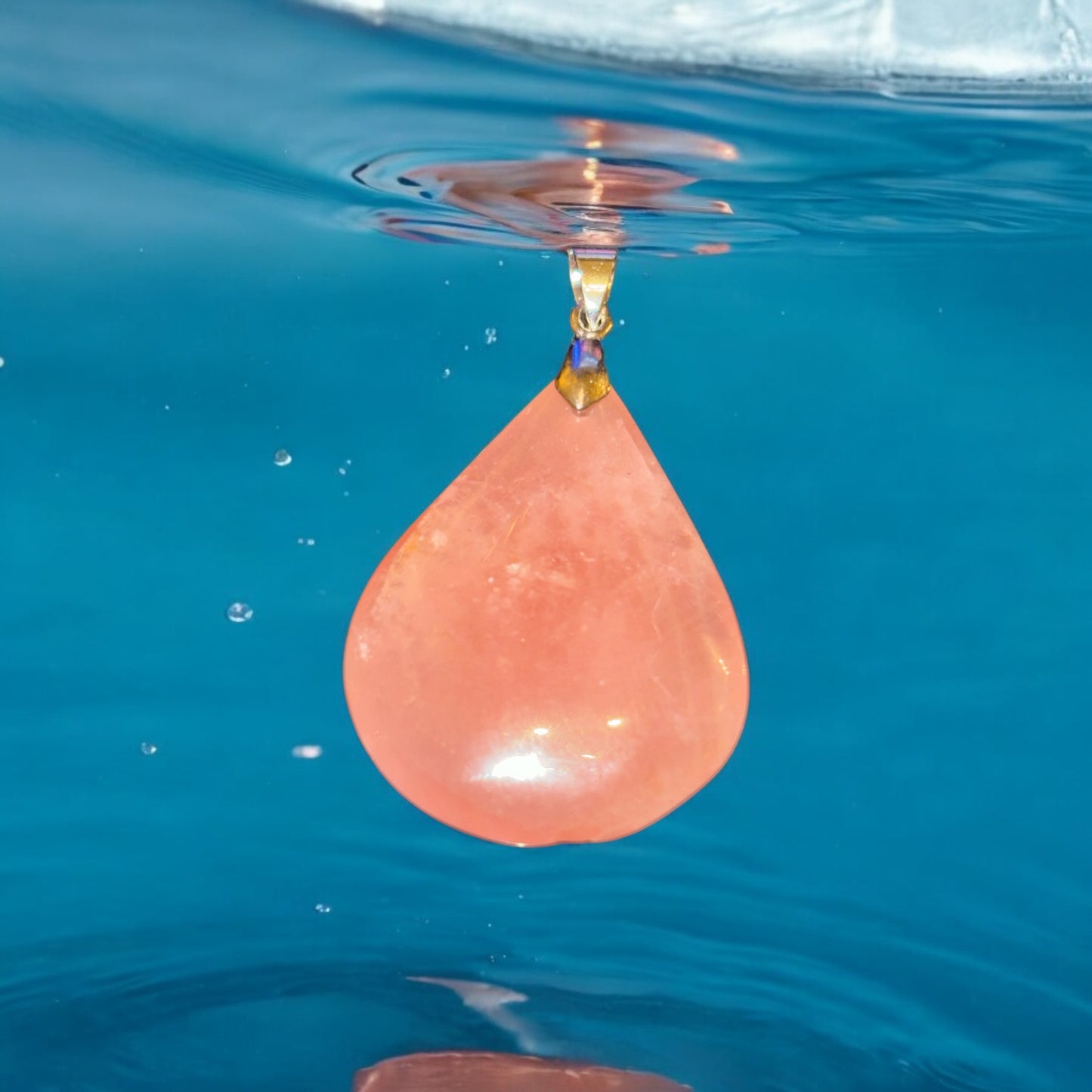 Pendentif pierre plate Quartz Rose 35 à 45 mm qualité A de Madagascar