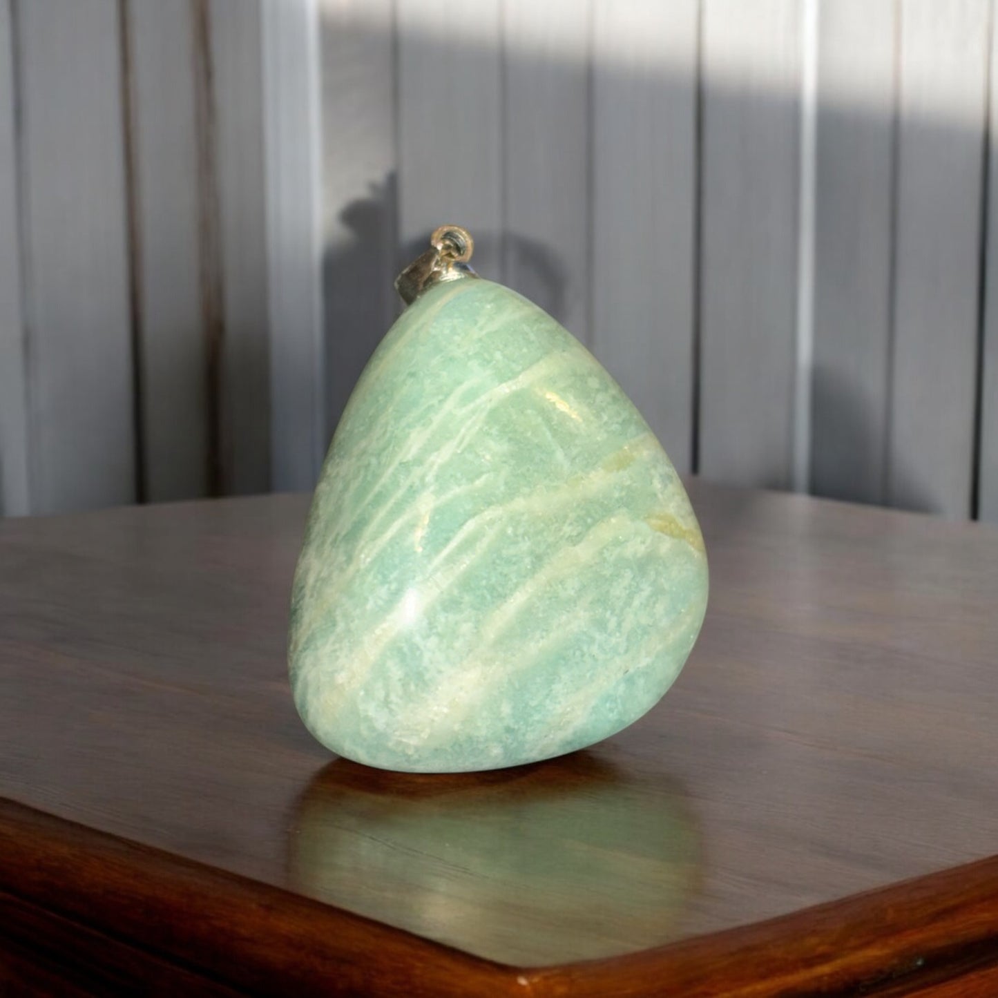 Pendentif pierre roulée Amazonite