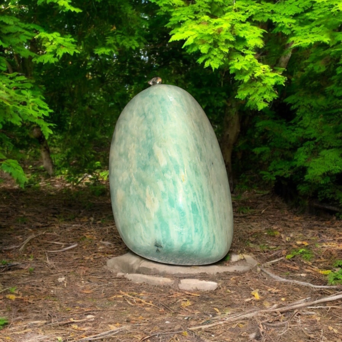 Pendentif pierre roulée Amazonite