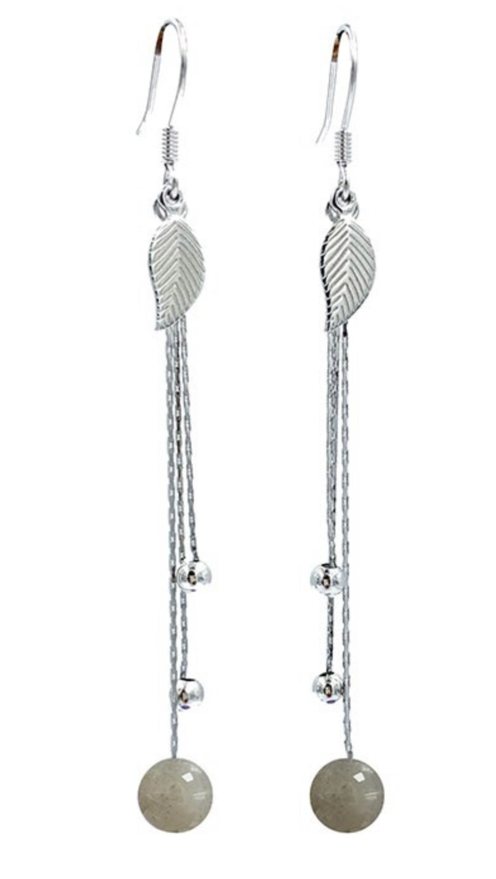 Boucles d'oreilles feuilles argent 0.925