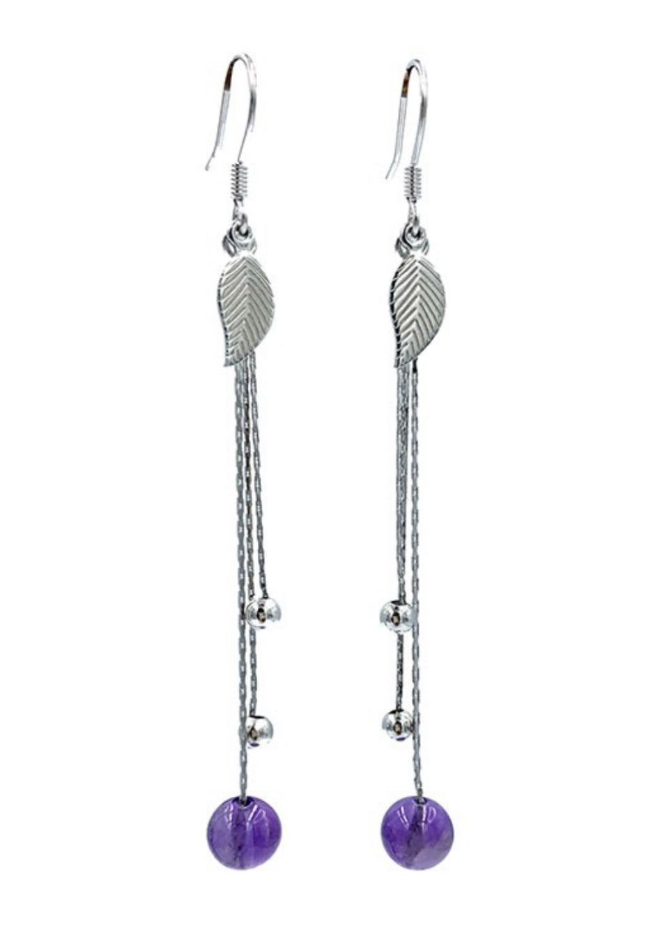 Boucles d'oreilles feuilles argent 0.925