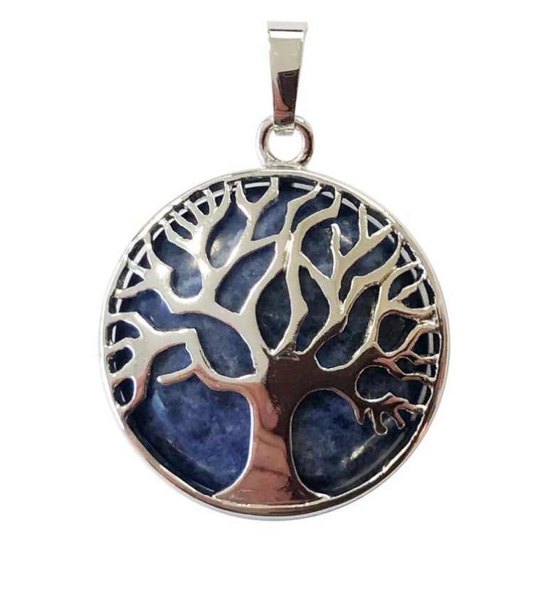 Pendentif arbre de vie + Disque en pierre