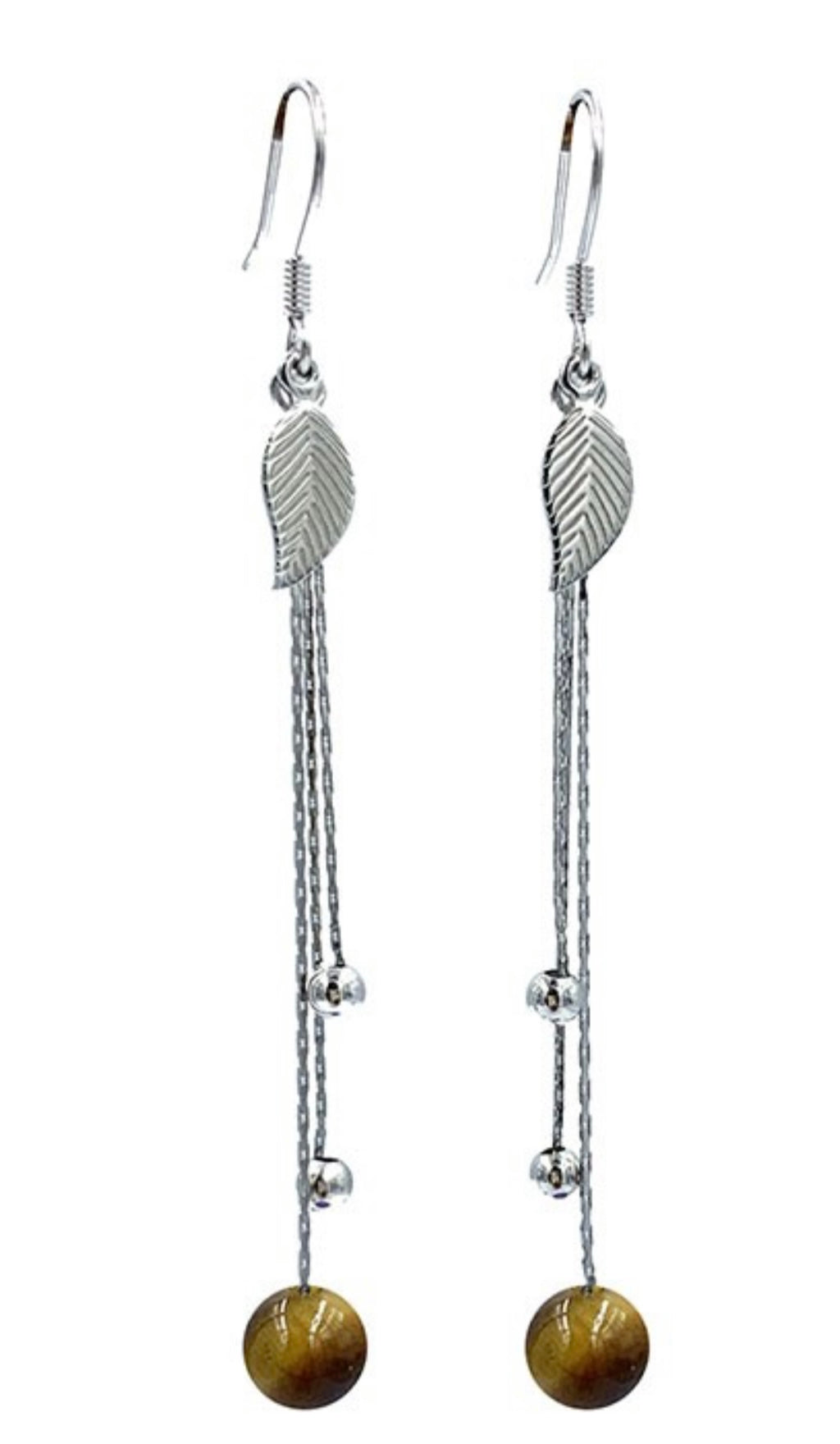 Boucles d'oreilles feuilles argent 0.925