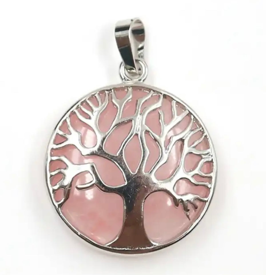 Pendentif arbre de vie + Disque en pierre