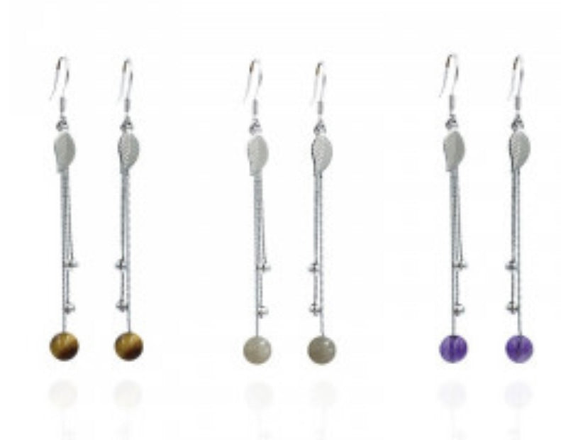 Boucles d'oreilles feuilles argent 0.925