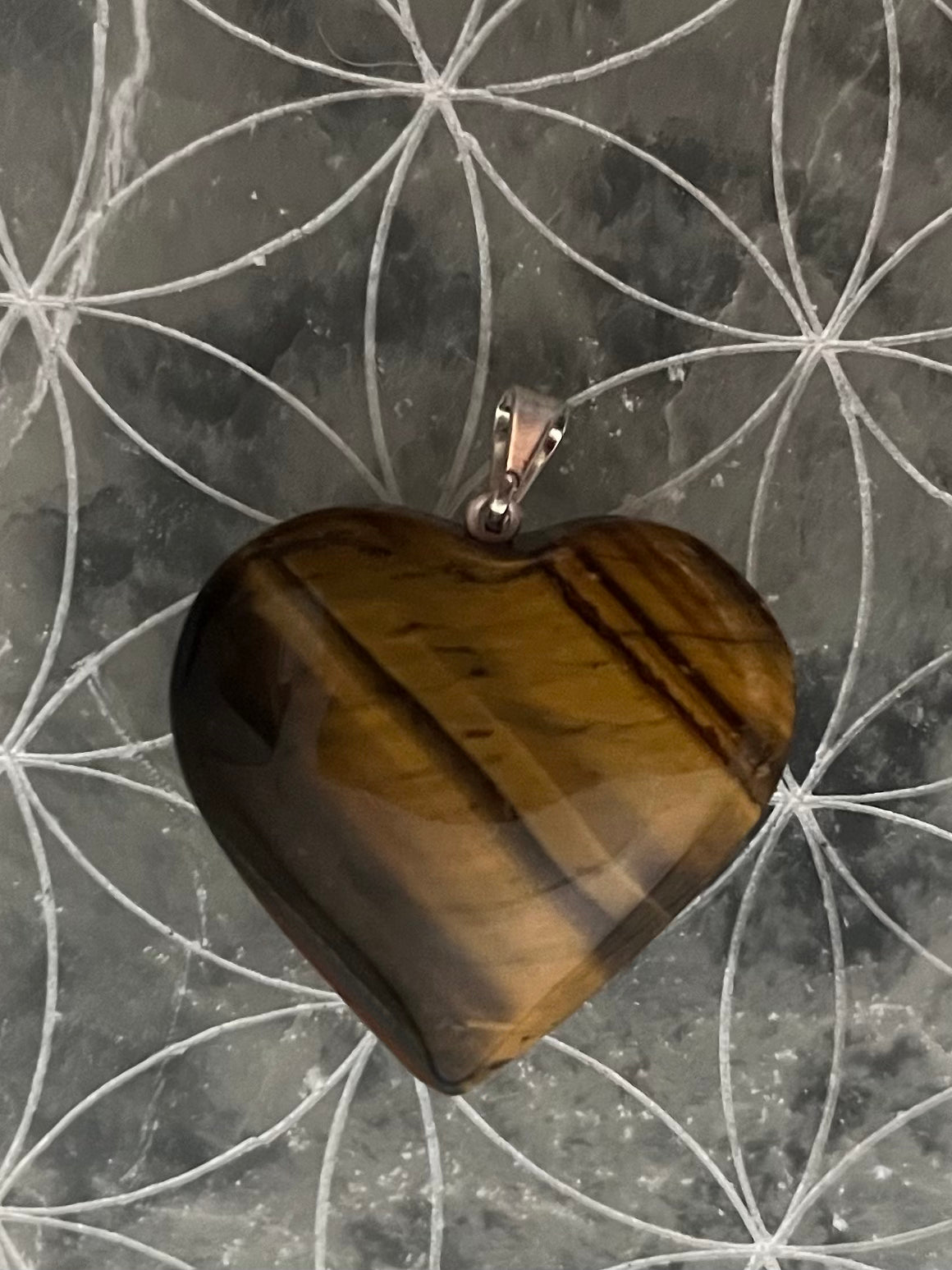 Pendentif coeur en Œil de Tigre 20/25mm