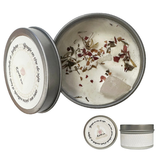Bougies parfumées avec pierres naturelles