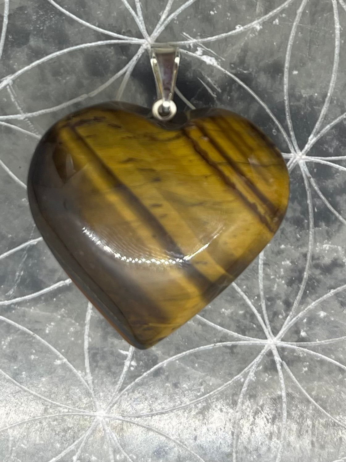 Pendentif coeur en Œil de Tigre 20/25mm