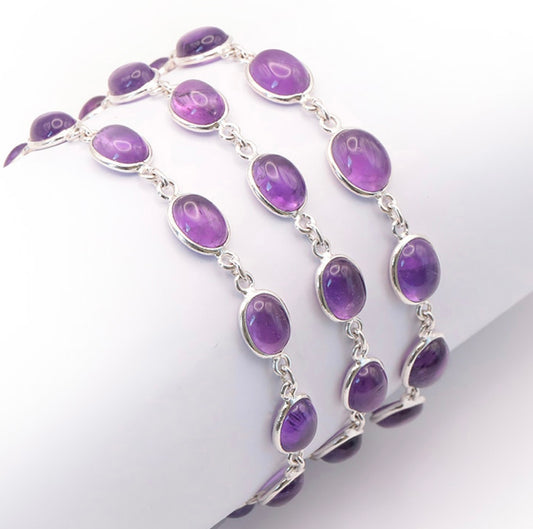 Bracelet Argent 0,925 Améthyste  qualité AA+ du Brésil