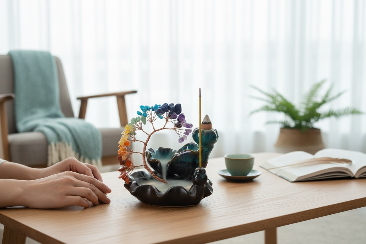 Fontaine à encens : arbre des 7 chakras