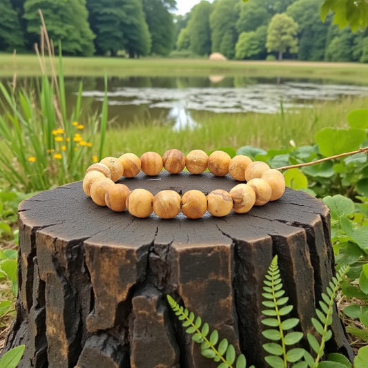 Bracelet Boule 10MM Palo Santo (Bursera Graveolens) du Pérou qualité A