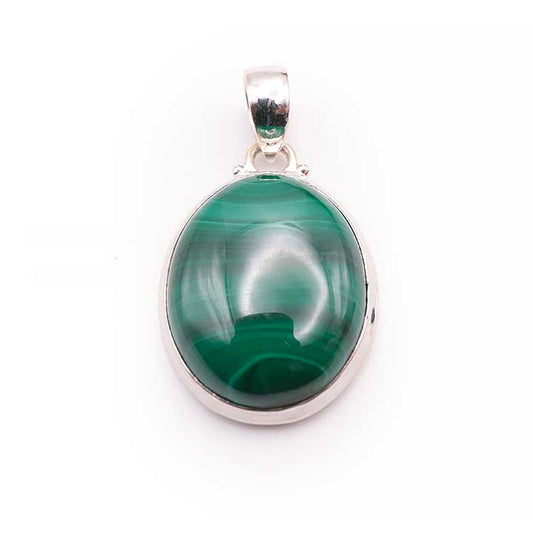 Pendentif argent 0,925 Malachite de Madagascar qualité AA