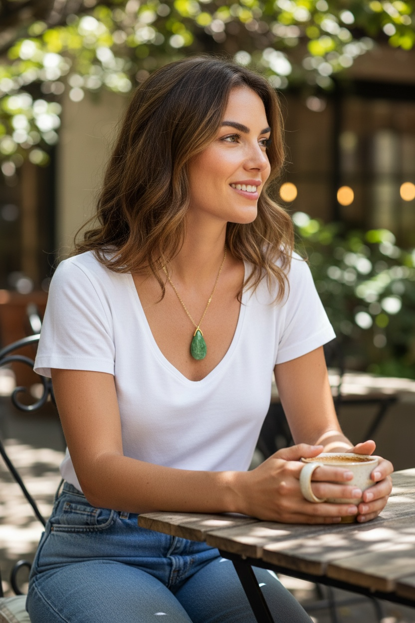 Pendentif goutte sautoir Fluorite de Chine qualité A