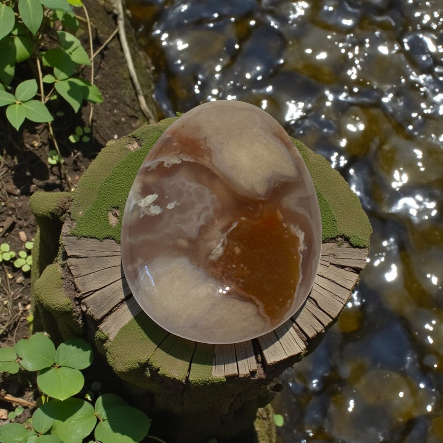 Pendentif pierre percée Agate Fleur de Cerisier de Madagascar qualité AA