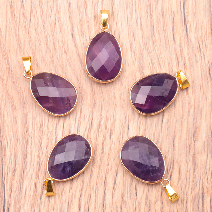 Pendentif Serti Ovale Améthyste du Brésil qualité A